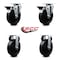 Service Caster 5'' Soft Rubber Wheel Swivel Top Plate Caster Set with 2 Posi Brakes 2 Rigid, 4PK SCC-20S514-SRS-PLB-2-R-2 - alternate 6